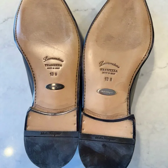 Salvatore Ferragamo Navy Double Monk Strap Oxfords display picture 1